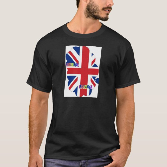 T-shirt I Love UK Art Print (Devant)