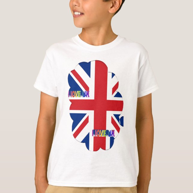 T-shirt I Love UK Art Print (Devant)