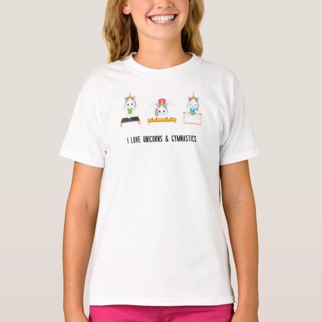 T-shirt I Love Unicorns et Gymnastique (Devant)