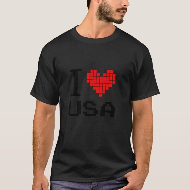 T-shirt I Love USA Profitez Patriotique États-Unis D'Améri (Devant)