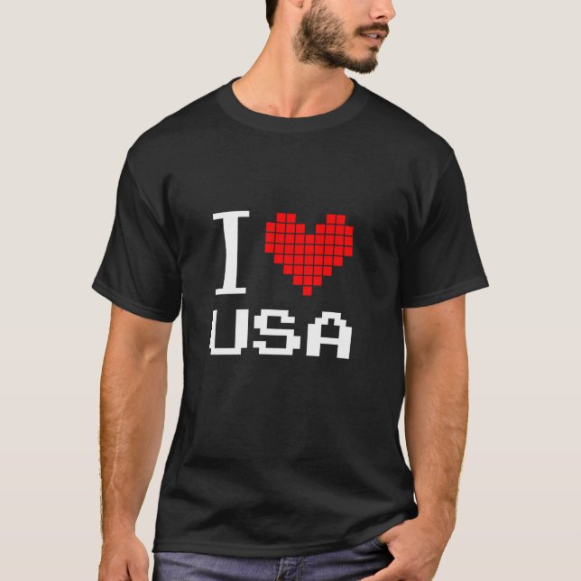 T-shirt I Love USA Profitez Patriotique États-Unis D'Améri (Devant)