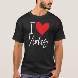 T-shirt I Love Violas Fleurs Saisons Violet Violet Graines