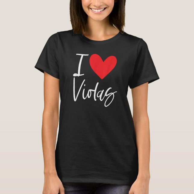 T-shirt I Love Violas Flowers Seasons Violet Purple Seeds  (Devant)