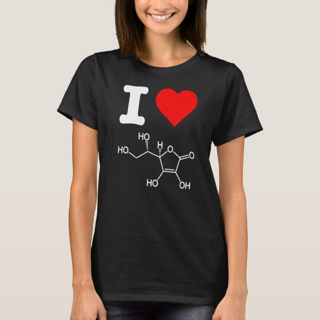 T-shirt I Love Vitamine C Ingrédients de soins de la peau  (Devant)