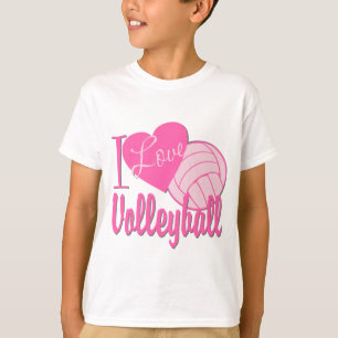 T-shirt I Love Volleyball rose