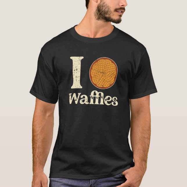 T-shirt I Love Waffles Waffle Men Women Kids Christmas Bak (Devant)
