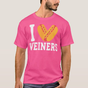 T-shirt I Love Weiners Hotdogs Frankfurter Saucage Bun Cam