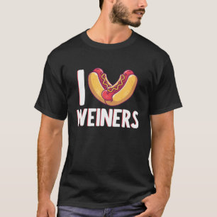 T-shirt I Love Weiners Sausage Hotdog Bun Ketchup Mustard
