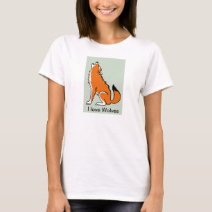 T-shirt I love WOLVES - Dessin animal en voie de dispariti