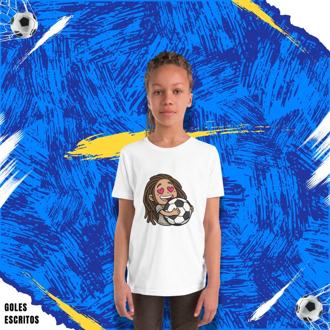 T-Shirt I love you football, woman with dreadlocks (Créateur téléchargé)