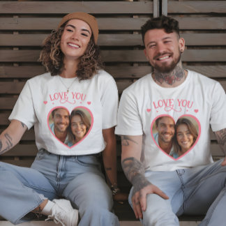 T-shirt I Love You Heart Romantic Photo men