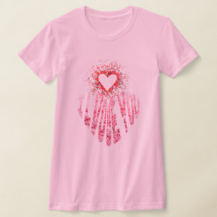 T-shirt "I Love You" Trái Tim Hoa Hong - Thiêt Ké Lãng Man