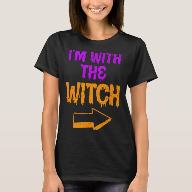 T-shirt I’m With The Witch Funny Halloween Matching Couple (Devant)