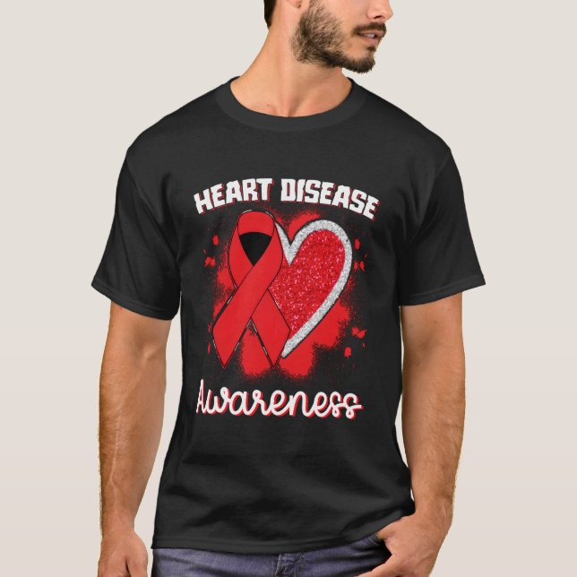 T-shirt I Maladie Sensibilisation Je Porte Le Rouge Pour C (Devant)