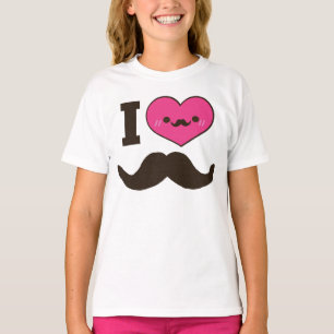 T-shirt I moustaches de coeur