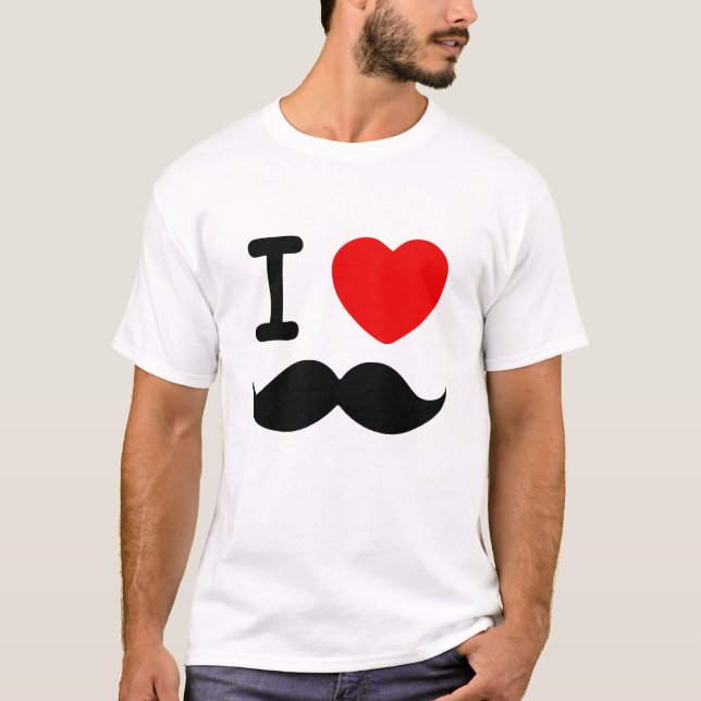 T-shirt I moustaches de coeur (Devant)