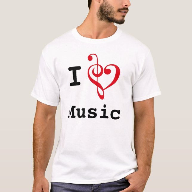 T-shirt I musique de coeur (style original) (Devant)