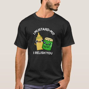 T-shirt I Mustard-mit Je Vous Relie Confronton Pun Dark BG