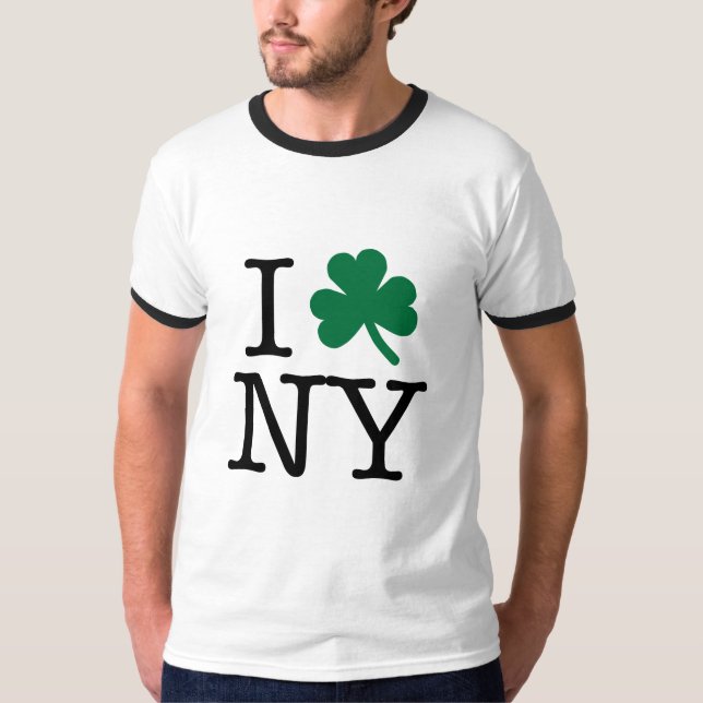 T-shirt I noir du TRÈFLE NY sur la lumière (Devant)