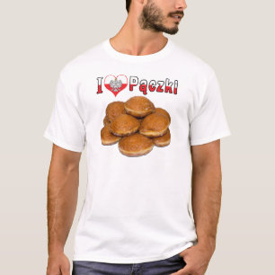 T-shirt I nourriture polonaise de Paczki de coeur