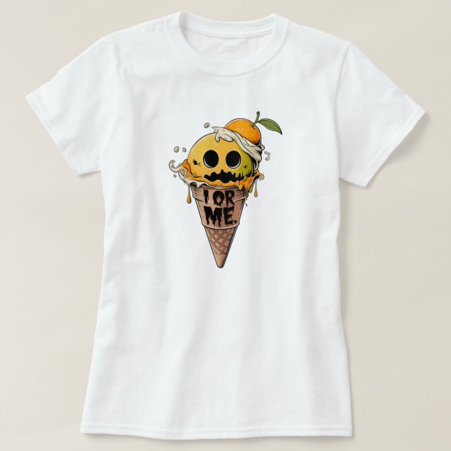 T-shirt I OU ME, mignonne cri de glace (Design devant)