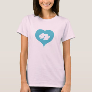 T-shirt I pièce en t de lapins de coeur