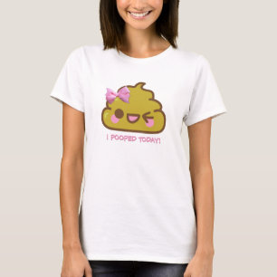 T-shirt I Pooped aujourd'hui ! Cutie Poo avec l'arc rose