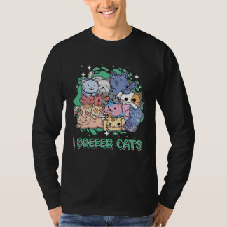 T-shirt I Prefer Cats Introvert Cat  Antisocial Kitten Cat