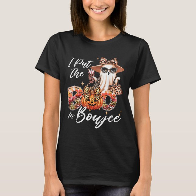 T-shirt I Put The Boo In Boujee Cute Leopard Boujie Ghost  (Devant)