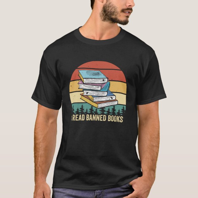 T-shirt I read Banned Book  Retro Vintage (Devant)