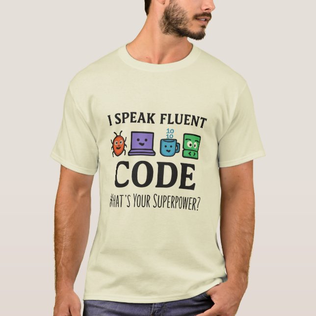 T-shirt I Speed Fluent Code - Programmer Superpower Design (Devant)