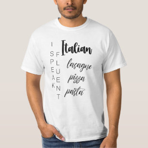 T-shirt I Speed Fluent Italien lasagne pizza pâtes