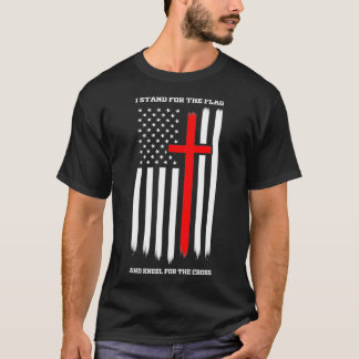 T-shirt I Stand for the Flag and Kneel for the Cross Veter