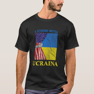 T-shirt I Stand with Ukraine Support Ukrainian American US
