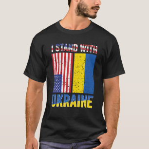 T-shirt I Stand with Ukraine Support Ukrainian American US
