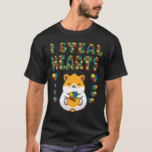 T-shirt I Steal Hearts Autism Awareness Hamster Puzzle Pie