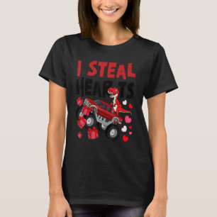 T-shirt I Steal Hearts Dinosaur Monster Truck T Rex Valent