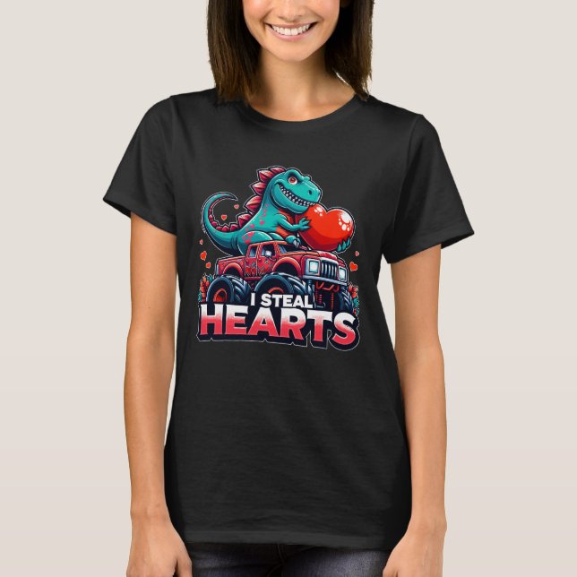 T-shirt I Steal Hearts Dinosaur Valentine 2024 (Devant)
