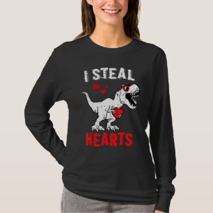 T-shirt I Steal Hearts Dinosaur Valentines Jour Garçons En