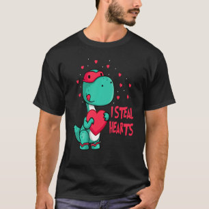T-shirt I Steal Hearts Valentines Day mignon Dinosaur V Da