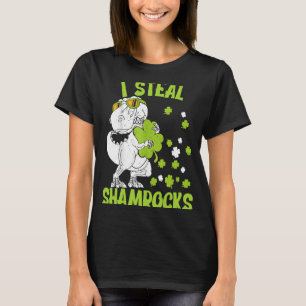 T-shirt I Steal Shamrocks st patrick jour Dinosaur 5