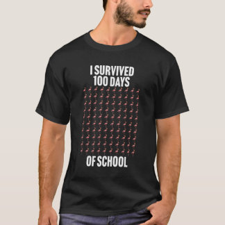 T-shirt I Survived 100 Days of School Funny Flamingo