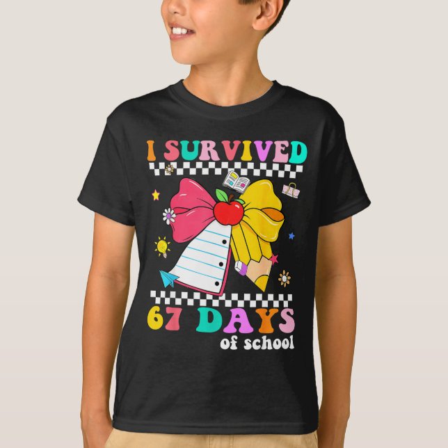T-shirt I Survived 67 Day Of School Notebook Teachers And  (Devant)