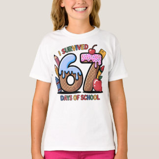 T-shirt I Survived 67 Days of School Colorful School