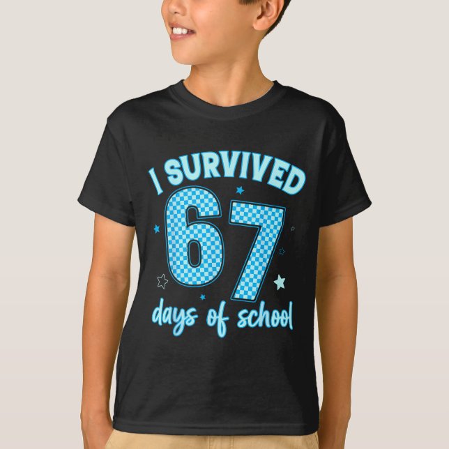 T-shirt I Survived 67 Days Of School For Girls Boy Kids Te (Devant)