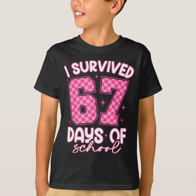T-shirt I Survived 67 Days Of School Funny 67 Teachers Stu (Devant)