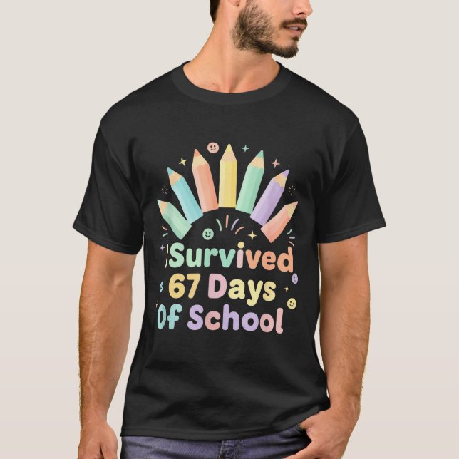 T-shirt I Survived 67 Days Of School Funny 67 Teachers Stu (Devant)