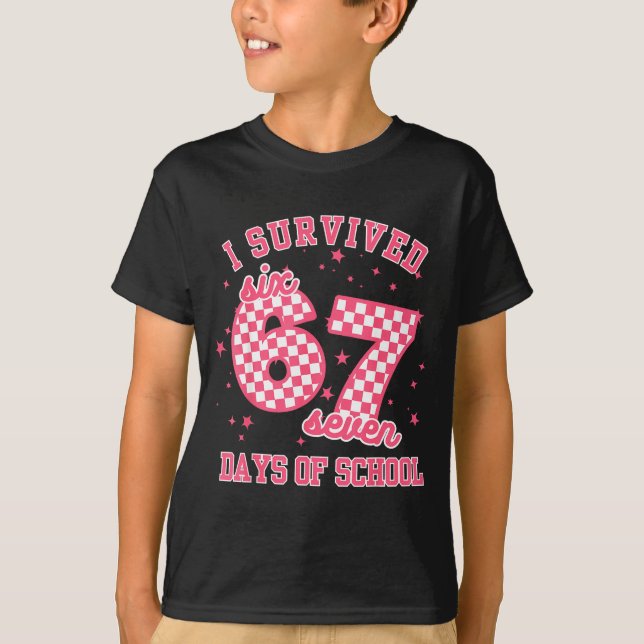 T-shirt I Survived 67 Days Of School Funny 67 Teachers Stu (Devant)