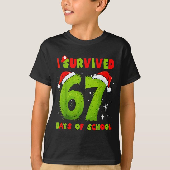 T-shirt I Survived 67 Days Of School Funny Meme Teacher St (Devant)