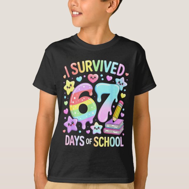 T-shirt I Survived 67 Days Of School - Funny Teachers Stud (Devant)